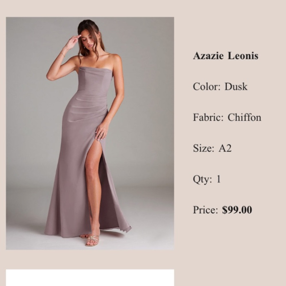 Azazie Strapless Chiffon Dress in dusk